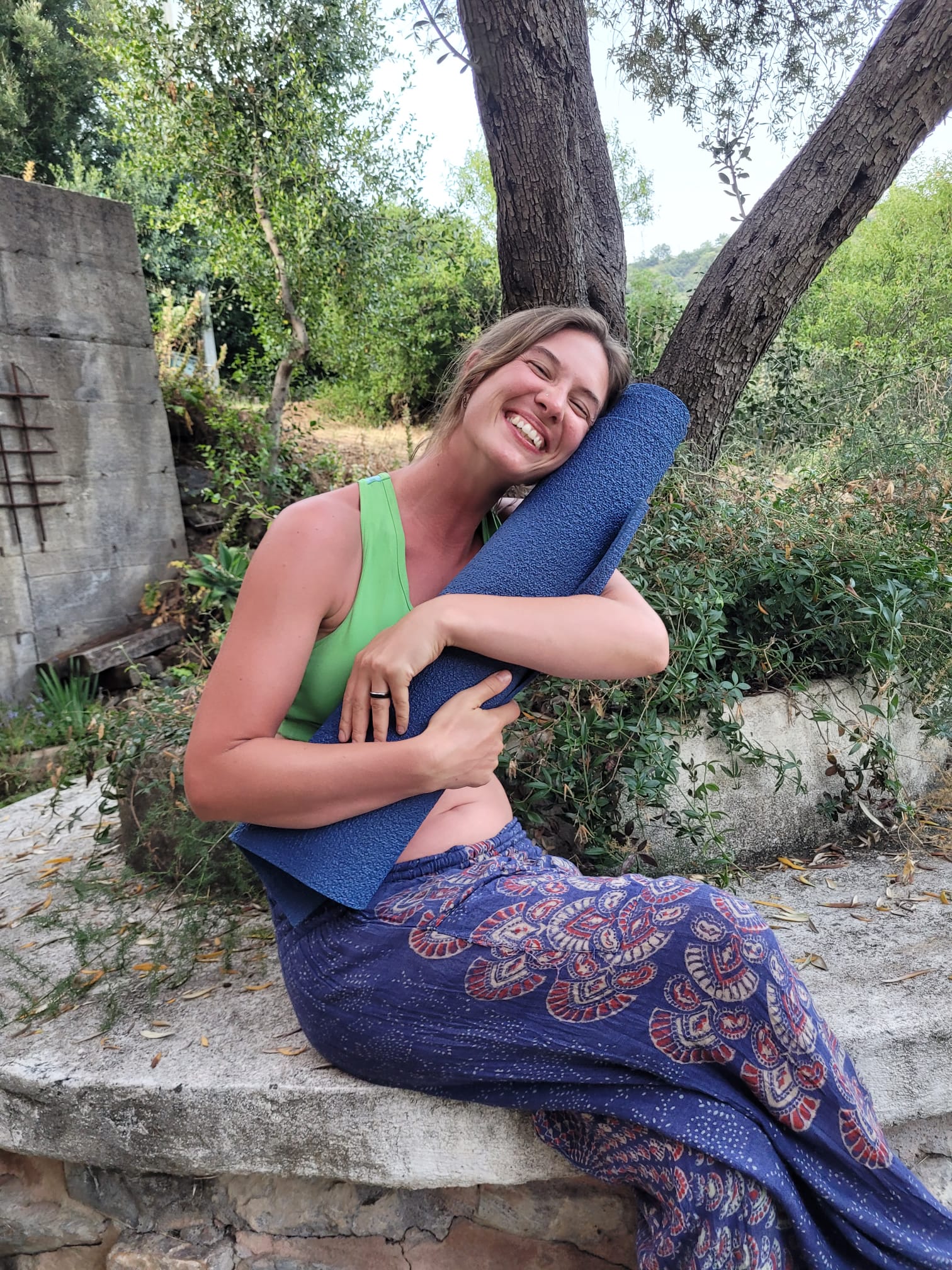 Iga hugging a mat
